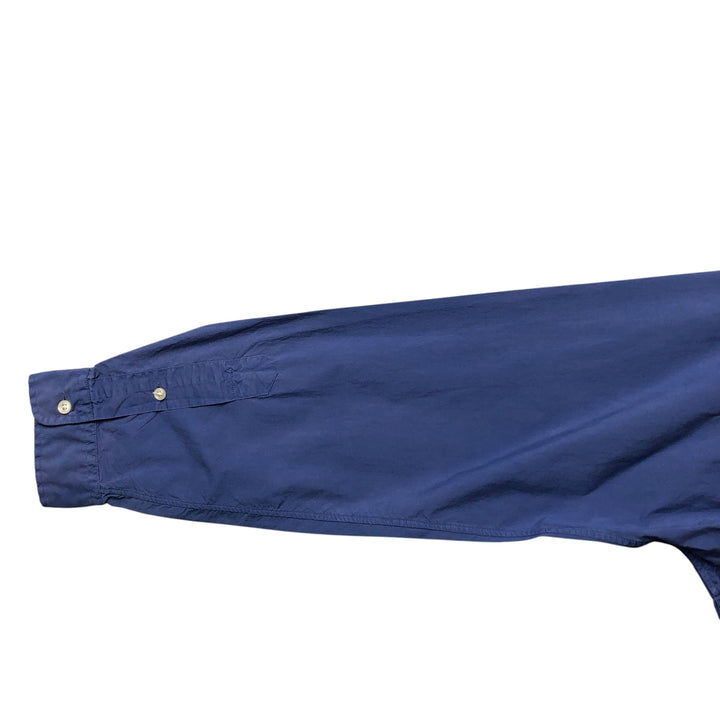 Ralph Lauren CUSTOM FIT long sleeve button down shirt, men's size M cotton navy blue type Vintage Second Hand