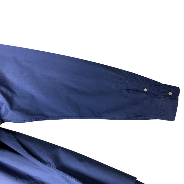 Ralph Lauren CUSTOM FIT long sleeve button down shirt, men's size M cotton navy blue type Vintage Second Hand