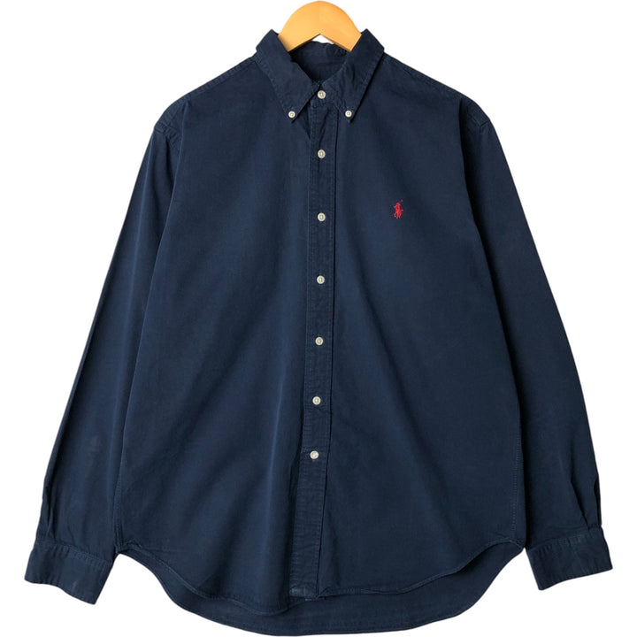 Ralph Lauren Classic Fit Long Sleeve Button Down Shirt, Men's Size L cotton navy blue type Vintage Second Hand