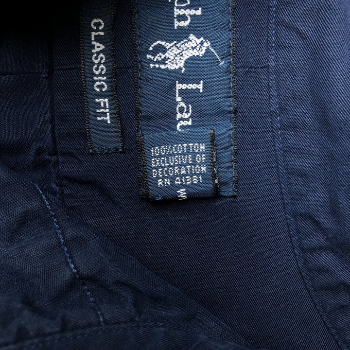 Ralph Lauren Classic Fit Long Sleeve Button Down Shirt, Men's Size L cotton navy blue type Vintage Second Hand