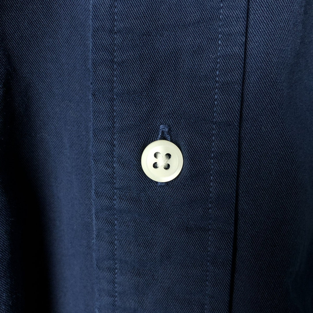 Ralph Lauren Classic Fit Long Sleeve Button Down Shirt, Men's Size L cotton navy blue type Vintage Second Hand