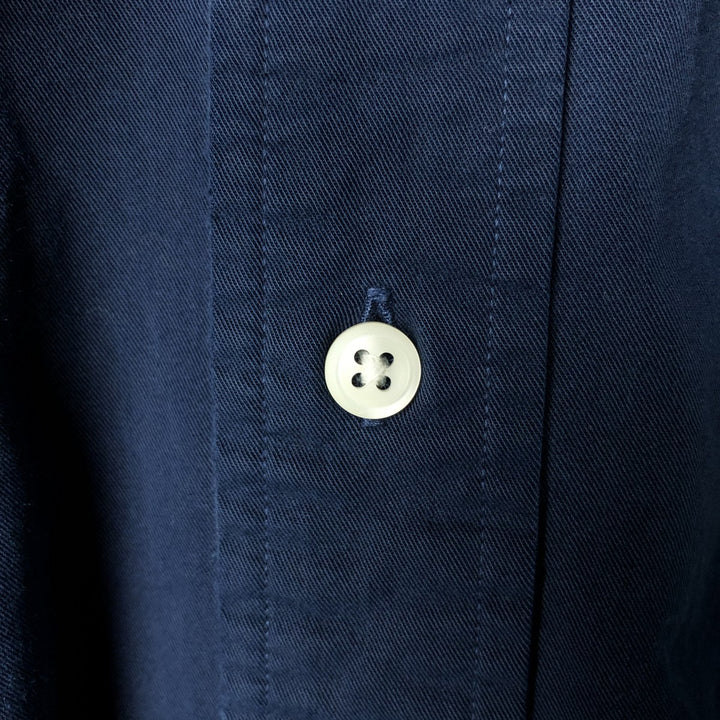 Ralph Lauren Classic Fit Long Sleeve Button Down Shirt, Men's Size L cotton navy blue type Vintage Second Hand