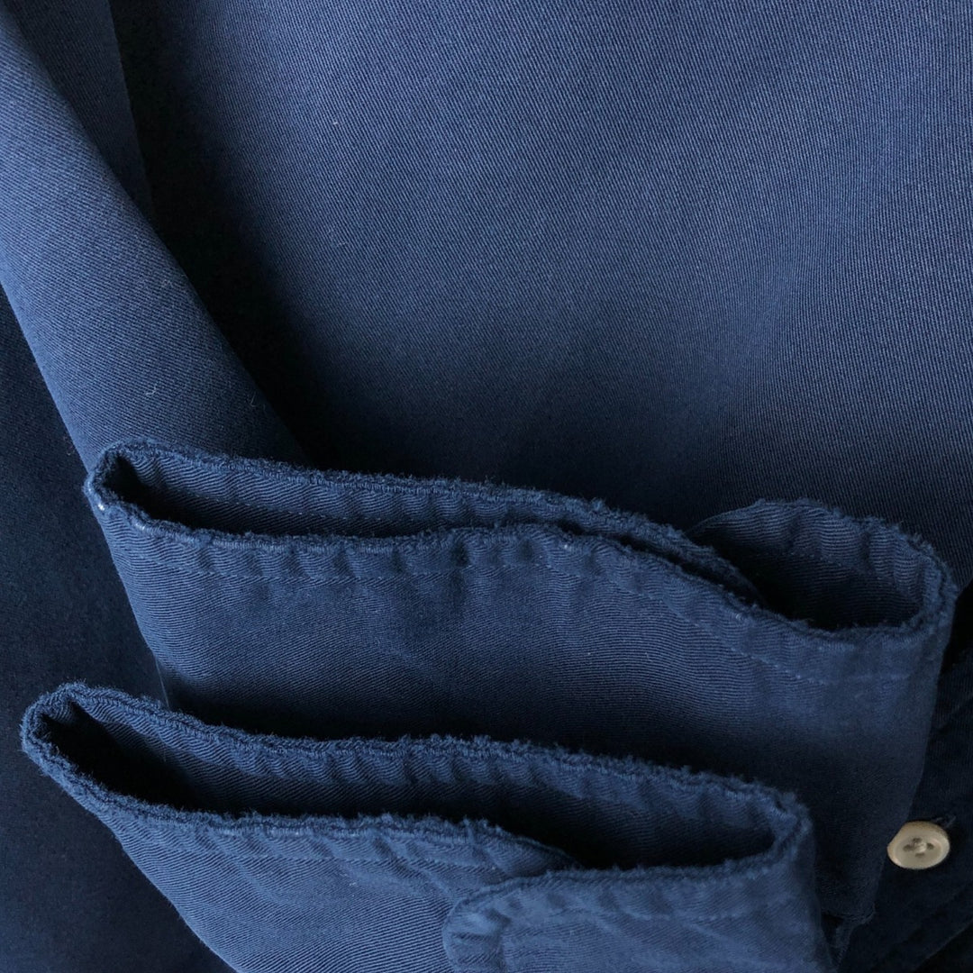 Ralph Lauren Classic Fit Long Sleeve Button Down Shirt, Men's Size L cotton navy blue type Vintage Second Hand