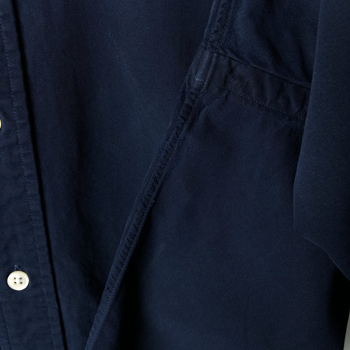 Ralph Lauren Classic Fit Long Sleeve Button Down Shirt, Men's Size L cotton navy blue type Vintage Second Hand