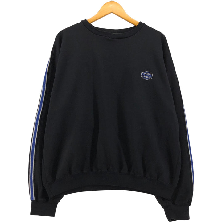 80'S PUMA logo sweatshirt, men's size L, vintage polyester black type Vintage Second Hand