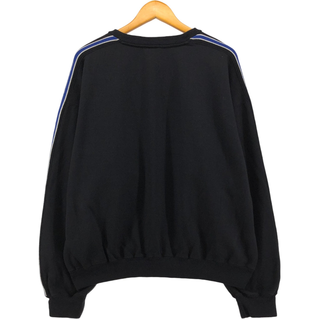 80'S PUMA logo sweatshirt, men's size L, vintage polyester black type Vintage Second Hand