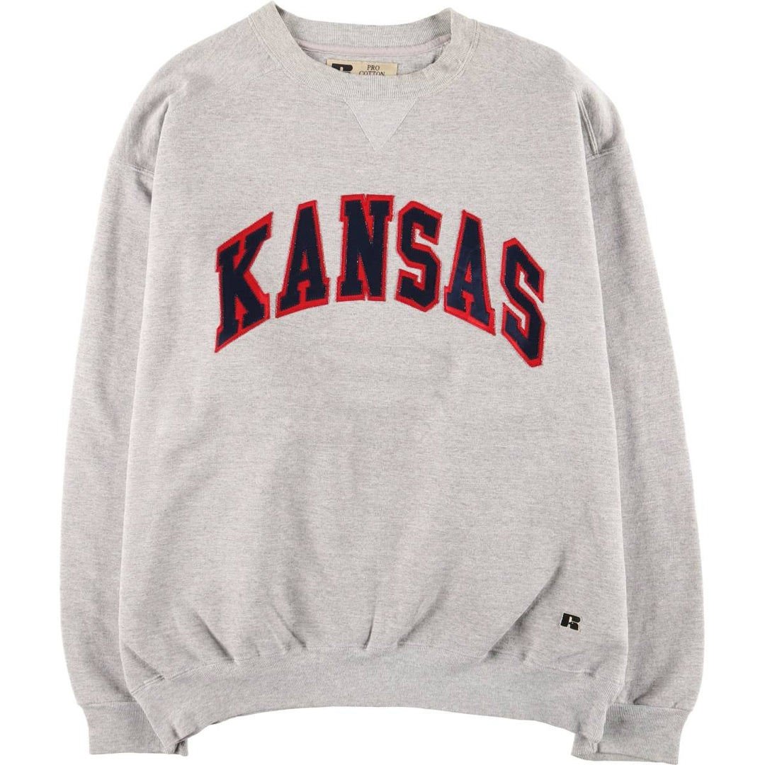 Vintage 90'S Russell PRO COTTON college sweatshirt, men's size XL cotton gray type Vintage Second Hand