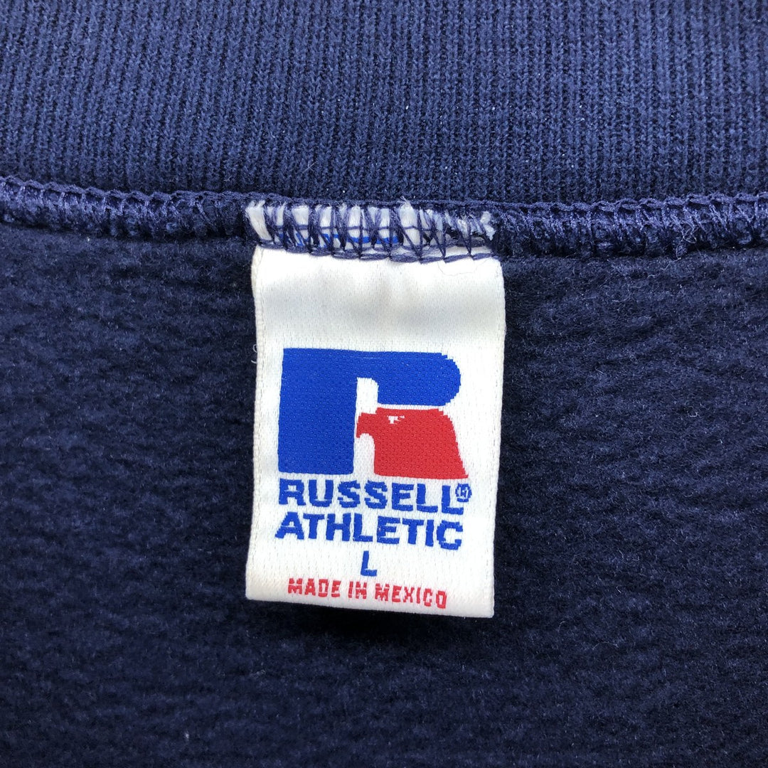 90'S Russell College Sweatshirt, Men's Size L, Vintage cotton navy blue type Vintage Second Hand