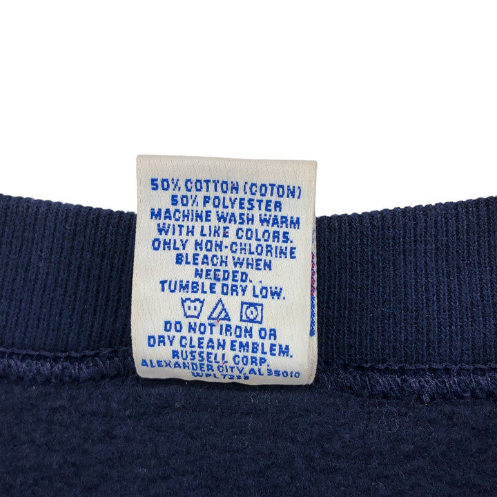 90'S Russell College Sweatshirt, Men's Size L, Vintage cotton navy blue type Vintage Second Hand