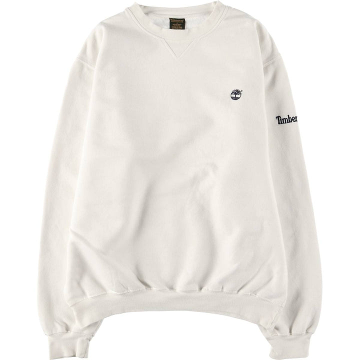 90s-00'S Timberland WEATHERGEAR logo sweatshirt, men's size small cotton white type Vintage Second Hand