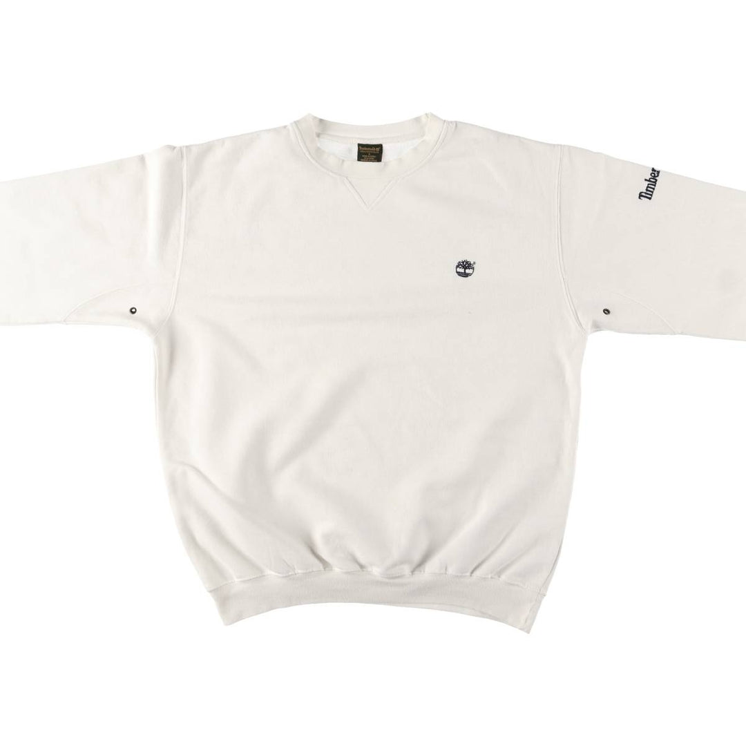 90s-00'S Timberland WEATHERGEAR logo sweatshirt, men's size small cotton white type Vintage Second Hand