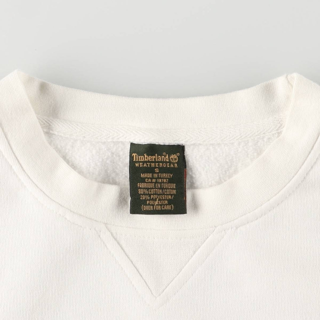 90s-00'S Timberland WEATHERGEAR logo sweatshirt, men's size small cotton white type Vintage Second Hand