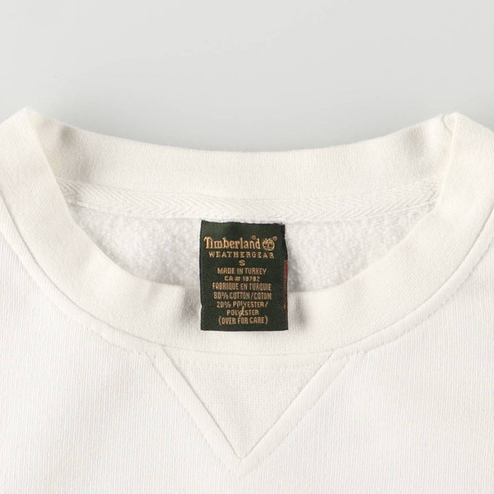90s-00'S Timberland WEATHERGEAR logo sweatshirt, men's size small cotton white type Vintage Second Hand