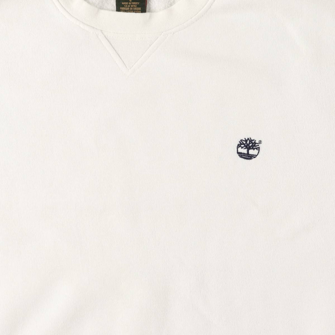 90s-00'S Timberland WEATHERGEAR logo sweatshirt, men's size small cotton white type Vintage Second Hand