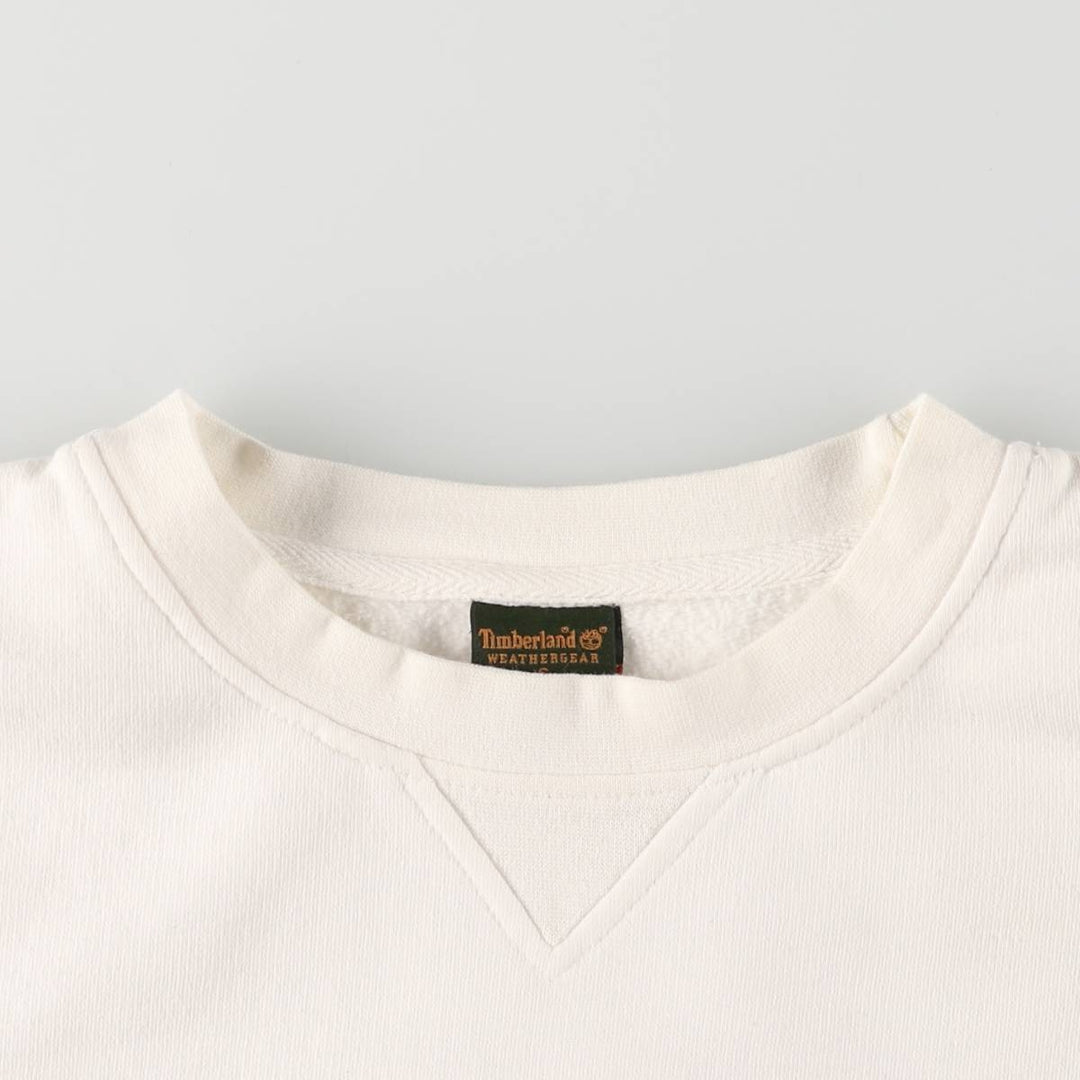 90s-00'S Timberland WEATHERGEAR logo sweatshirt, men's size small cotton white type Vintage Second Hand