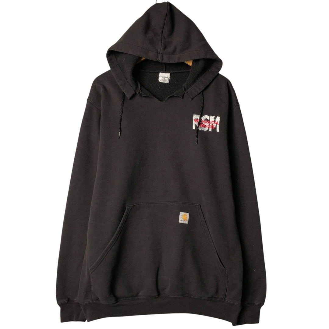 Carhartt Carrier Cut-Off Pullover Hoodie, Men's Size Medium cotton black type Vintage Second Hand