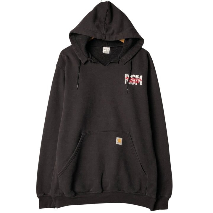 Carhartt Carrier Cut-Off Pullover Hoodie, Men's Size Medium cotton black type Vintage Second Hand