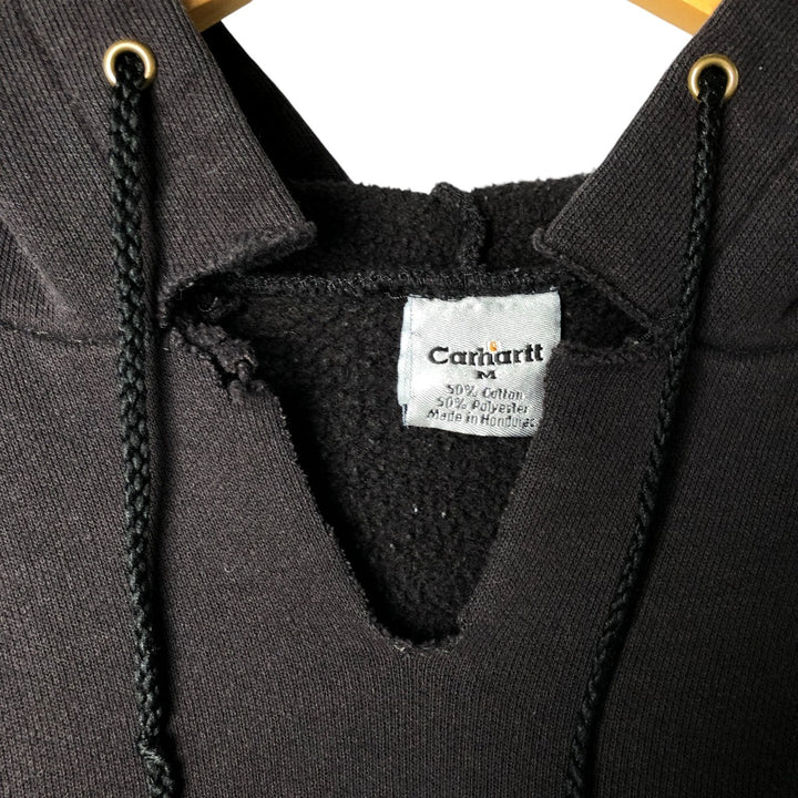 Carhartt Carrier Cut-Off Pullover Hoodie, Men's Size Medium cotton black type Vintage Second Hand