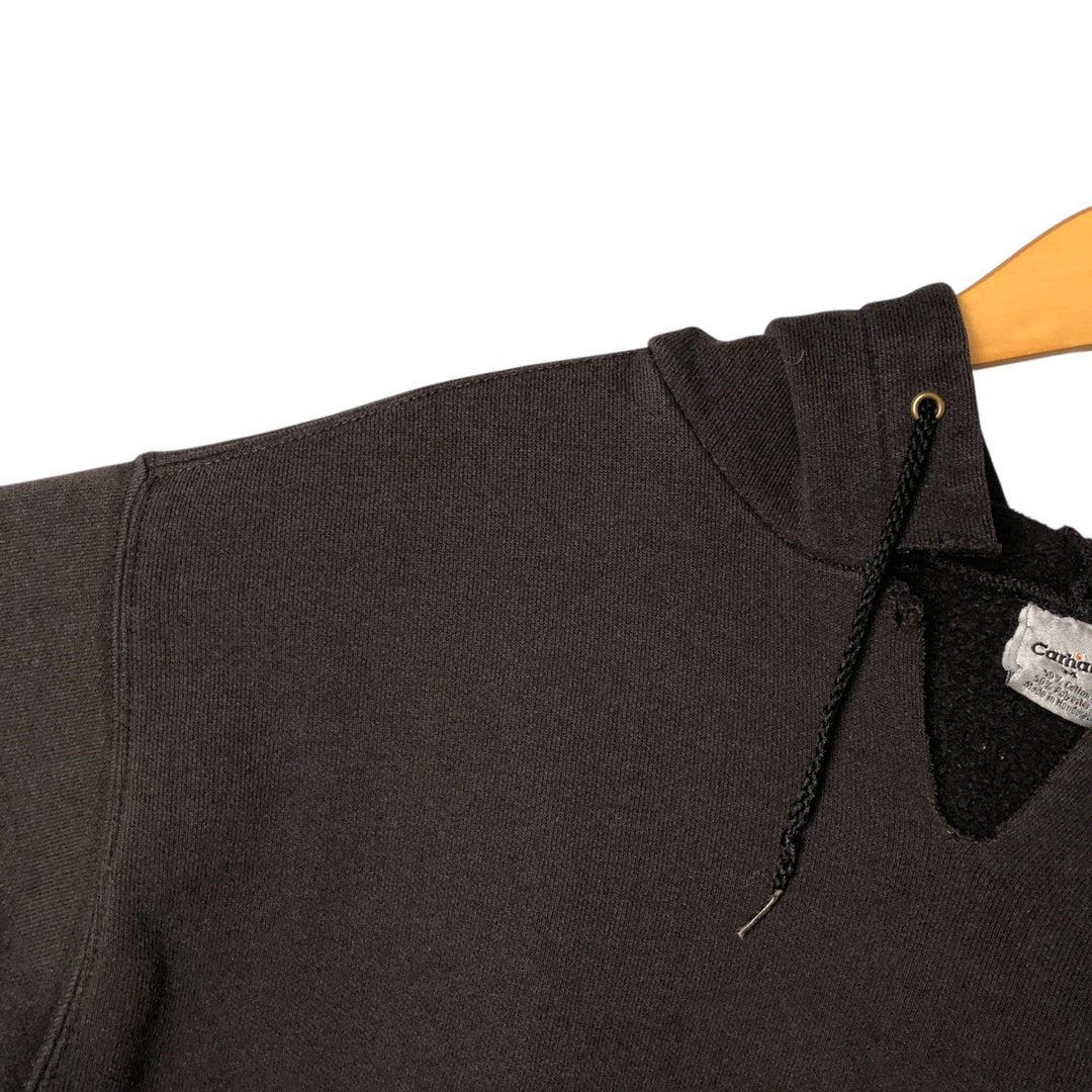 Carhartt Carrier Cut-Off Pullover Hoodie, Men's Size Medium cotton black type Vintage Second Hand