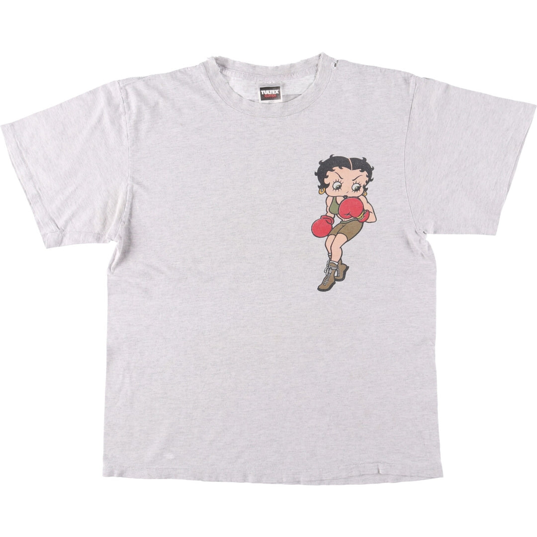 Vintage 90'S Tultex Betty Boop character print T-shirt, men's size L cotton gray type Vintage Second Hand