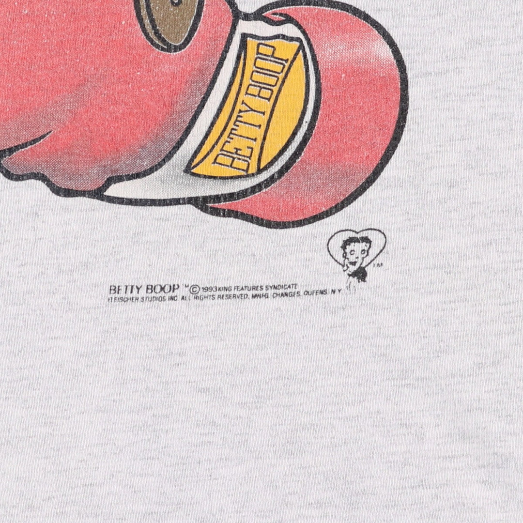 Vintage 90'S Tultex Betty Boop character print T-shirt, men's size L cotton gray type Vintage Second Hand