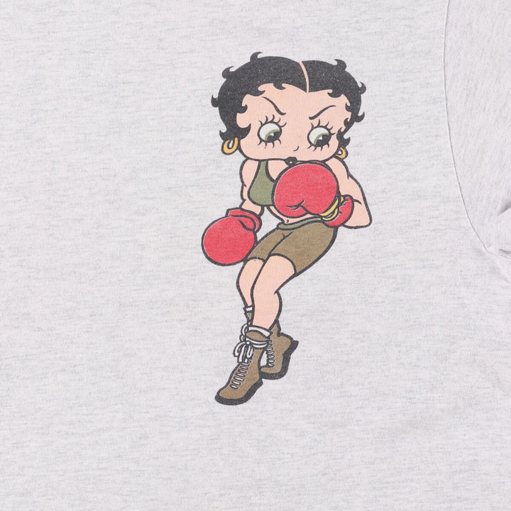 Vintage 90'S Tultex Betty Boop character print T-shirt, men's size L cotton gray type Vintage Second Hand