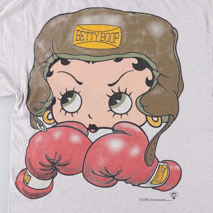 Vintage 90'S Tultex Betty Boop character print T-shirt, men's size L cotton gray type Vintage Second Hand