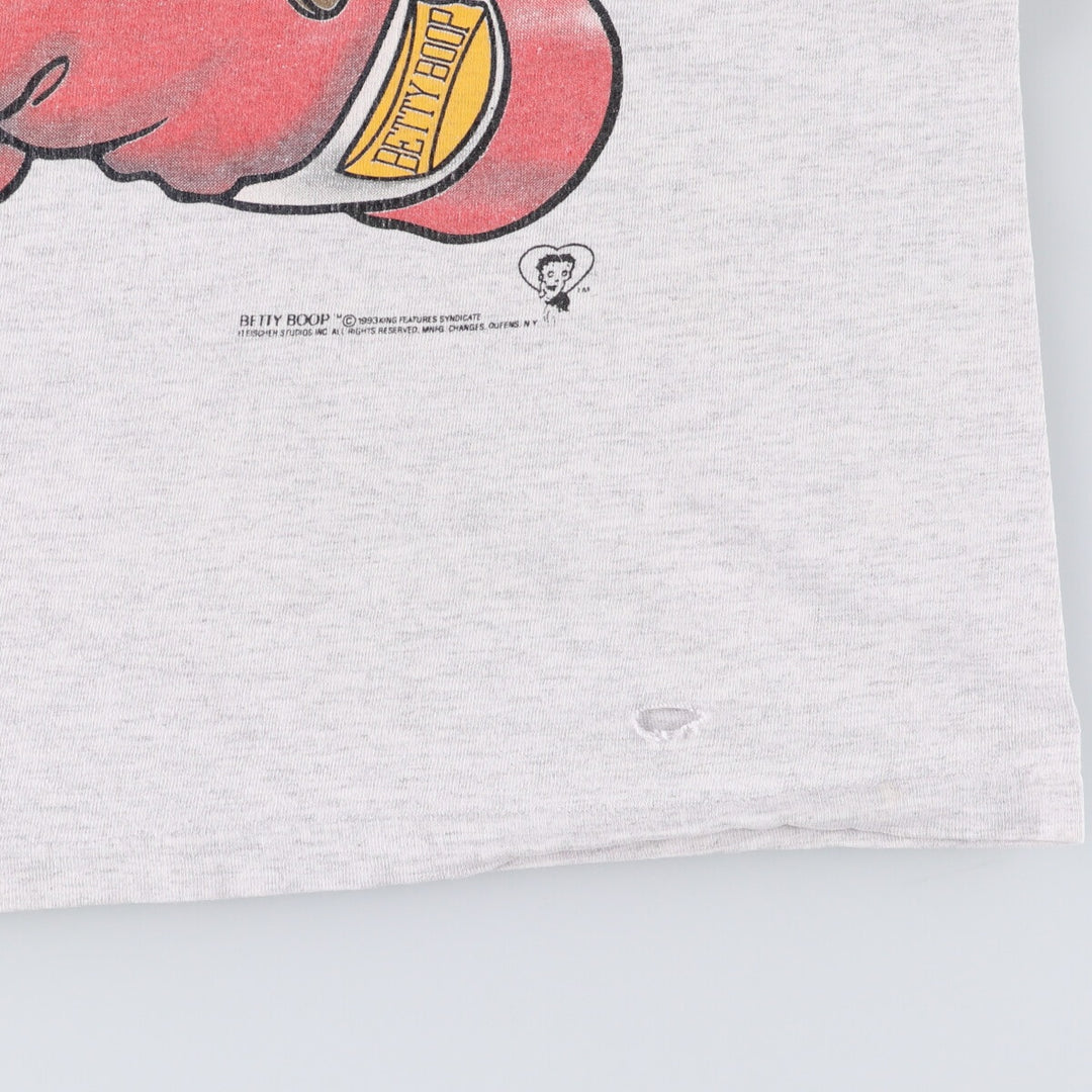 Vintage 90'S Tultex Betty Boop character print T-shirt, men's size L cotton gray type Vintage Second Hand