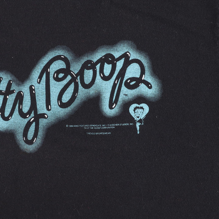 Vintage 90'S BETTY BOOP character print T-shirt, men's size L unclear black type Vintage Second Hand