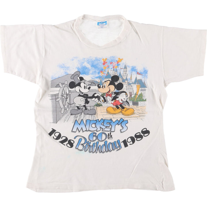 Vintage 1980'S Disney Mickey Mouse character print T-shirt, Made in USA, Men's Size Small cotton white type Vintage Second Hand