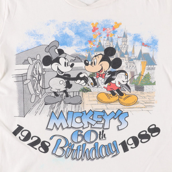 Vintage 1980'S Disney Mickey Mouse character print T-shirt, Made in USA, Men's Size Small cotton white type Vintage Second Hand