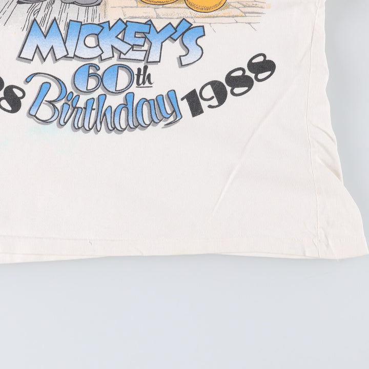 Vintage 1980'S Disney Mickey Mouse character print T-shirt, Made in USA, Men's Size Small cotton white type Vintage Second Hand