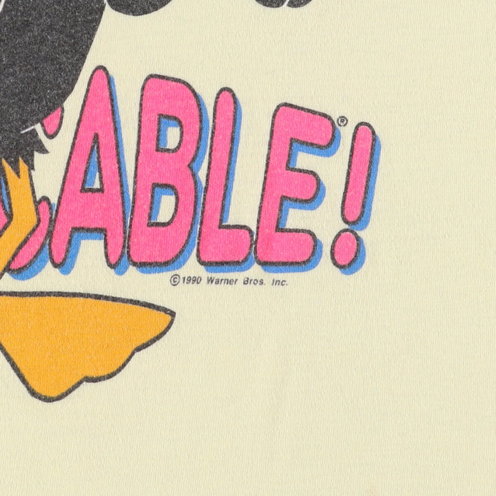 Vintage 90'S SHERRY Looney Tunes Daffy Duck character print T-shirt, women's size small polyester yellow type Vintage Second Hand
