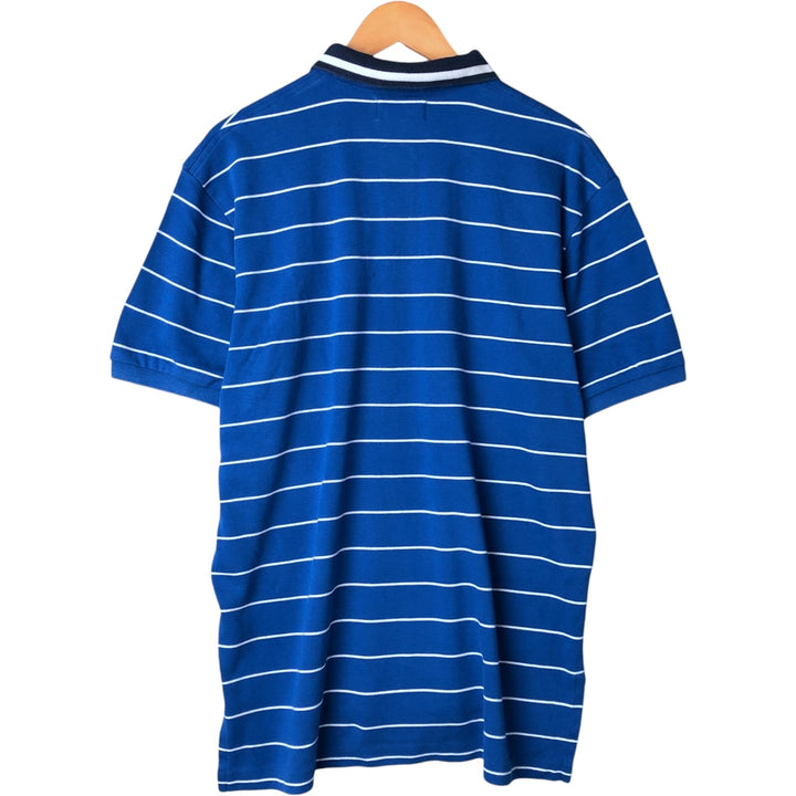 Ralph Lauren POLO by Ralph Lauren short sleeve striped polo shirt, men's size L cotton blue type Vintage Second Hand