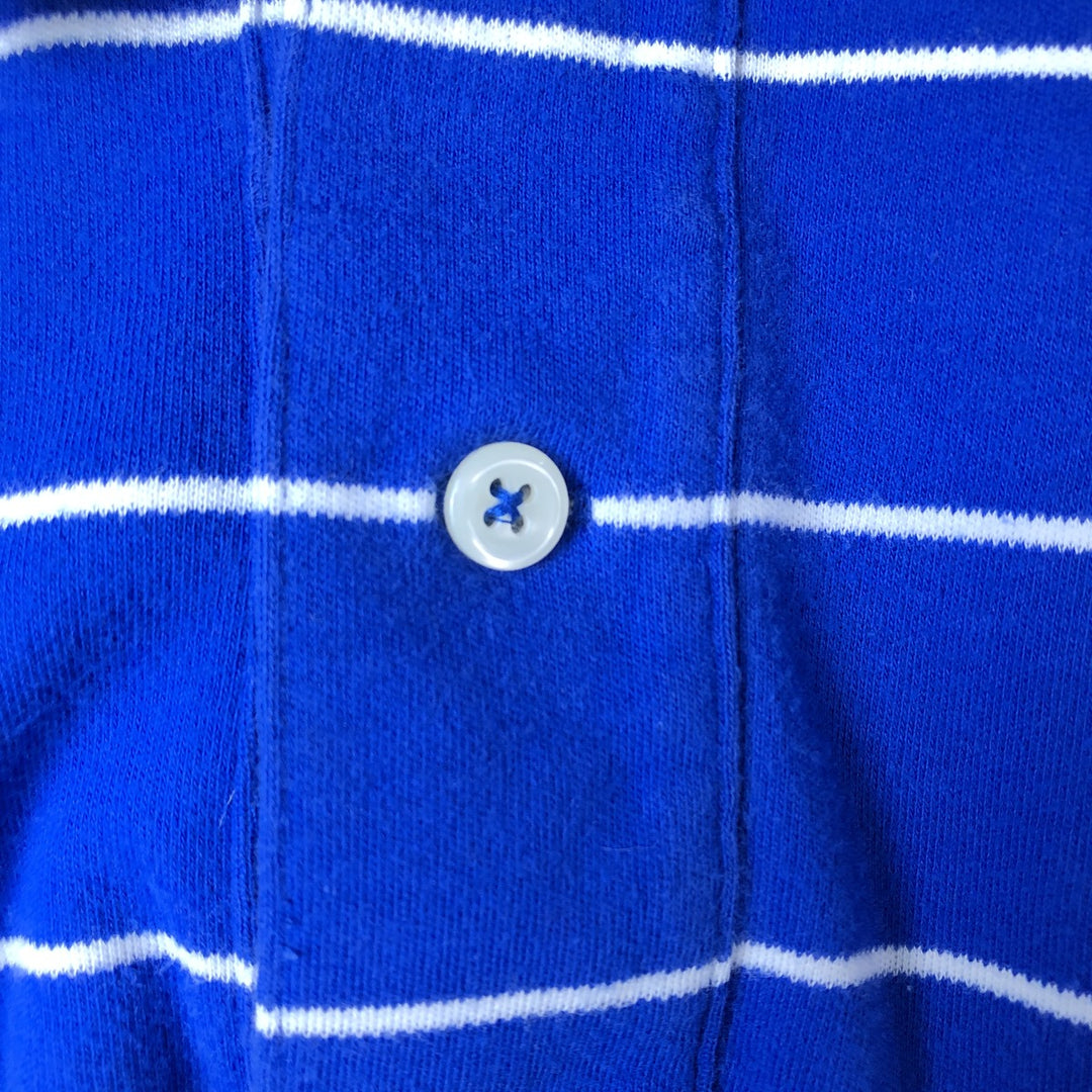 Ralph Lauren POLO by Ralph Lauren short sleeve striped polo shirt, men's size L cotton blue type Vintage Second Hand