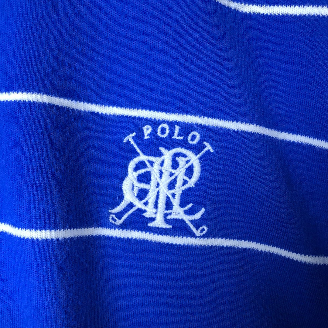 Ralph Lauren POLO by Ralph Lauren short sleeve striped polo shirt, men's size L cotton blue type Vintage Second Hand