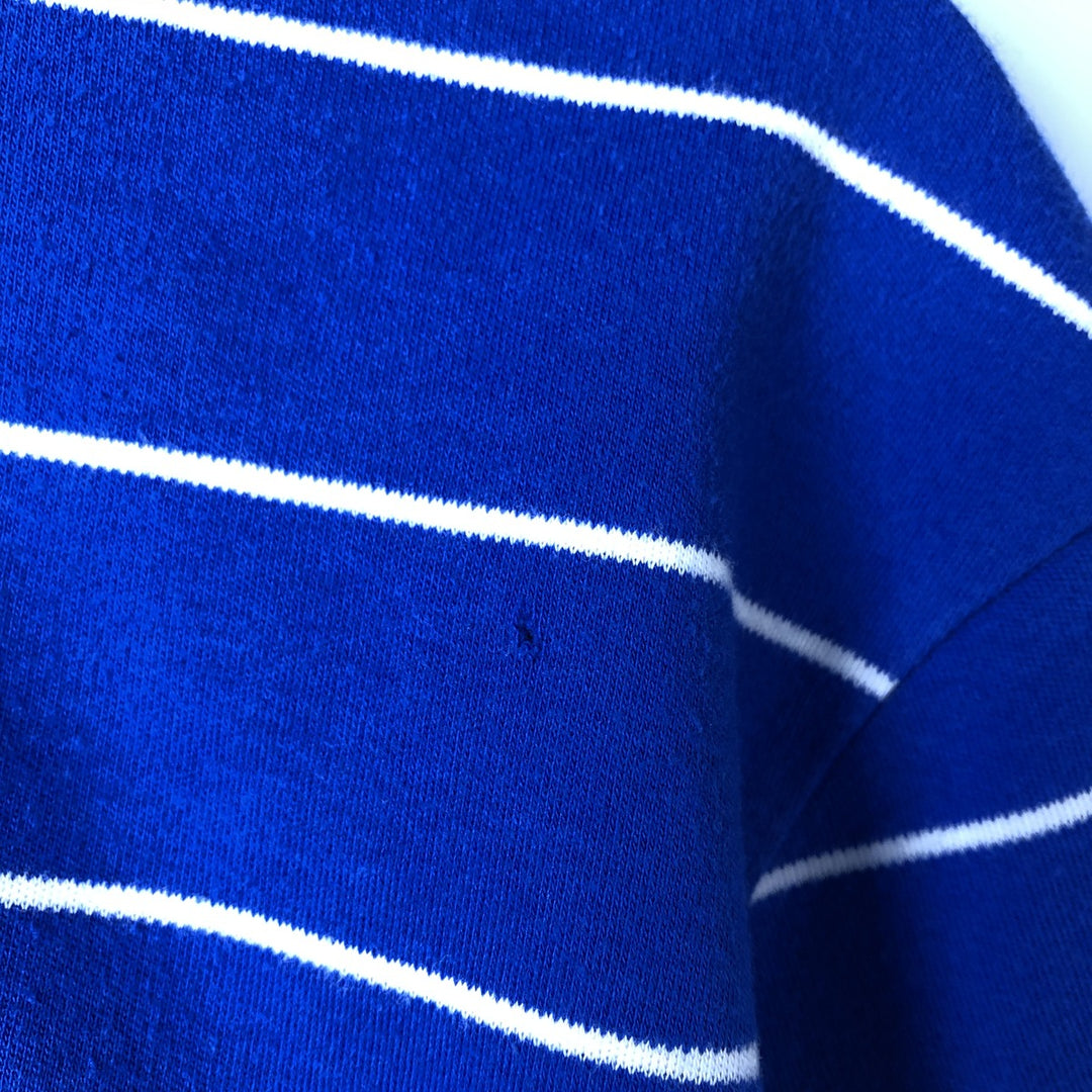 Ralph Lauren POLO by Ralph Lauren short sleeve striped polo shirt, men's size L cotton blue type Vintage Second Hand