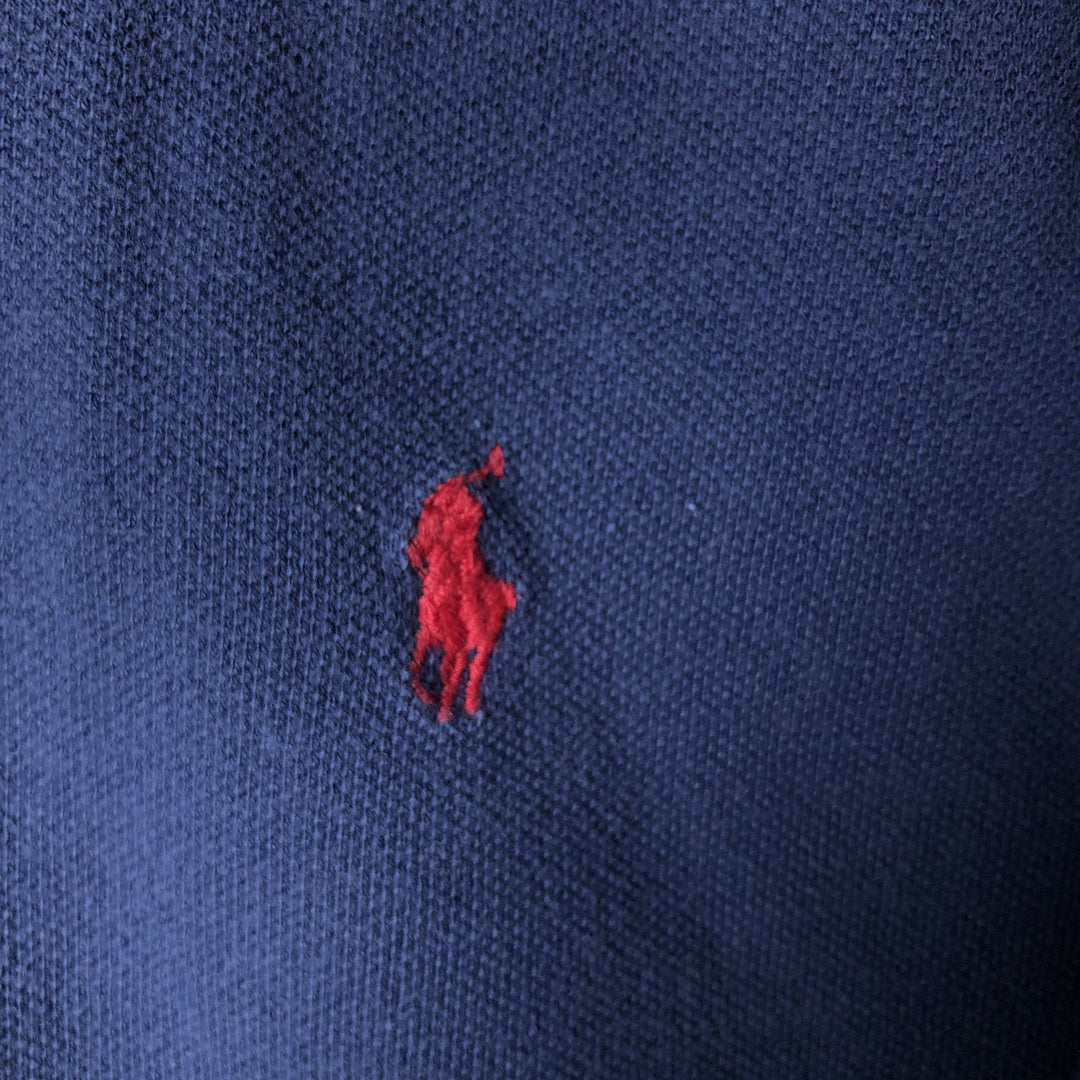 Ralph Lauren POLO by Ralph Lauren short sleeve polo shirt, men's XL size cotton navy blue type Vintage Second Hand