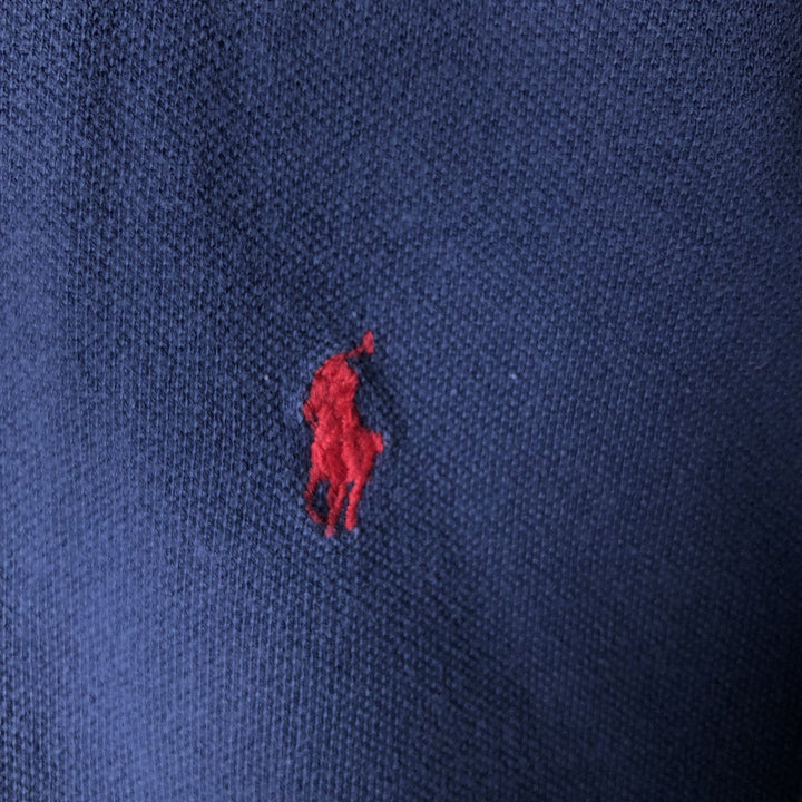 Ralph Lauren POLO by Ralph Lauren short sleeve polo shirt, men's XL size cotton navy blue type Vintage Second Hand
