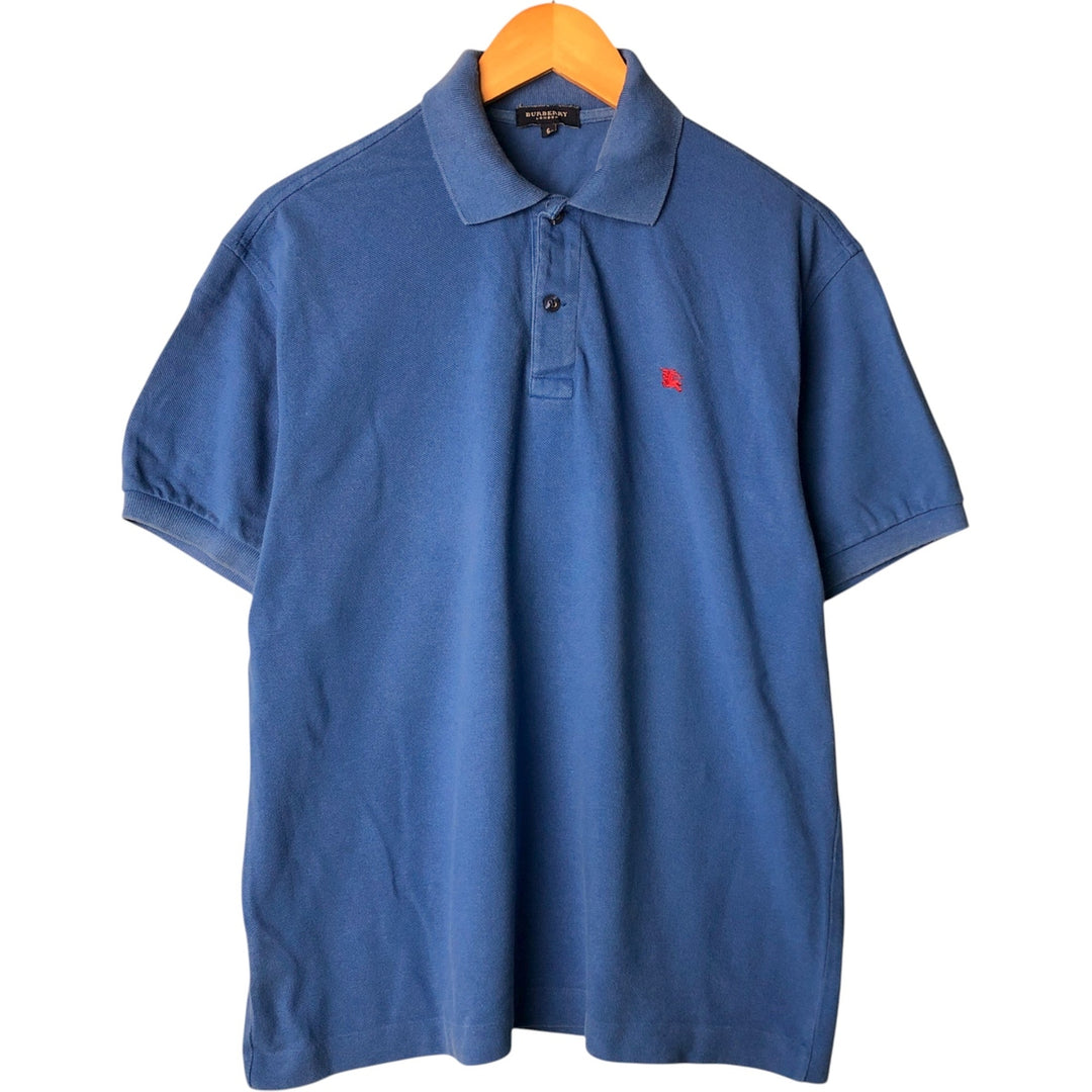 Burberry's LONDON short-sleeved polo shirt, men's size L cotton blue type Vintage Second Hand