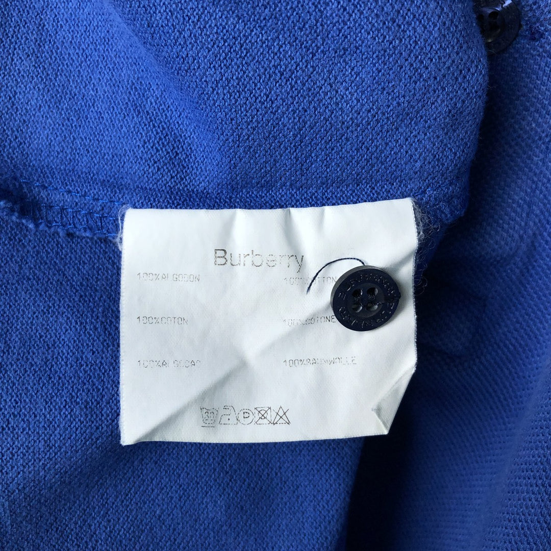 Burberry's LONDON short-sleeved polo shirt, men's size L cotton blue type Vintage Second Hand