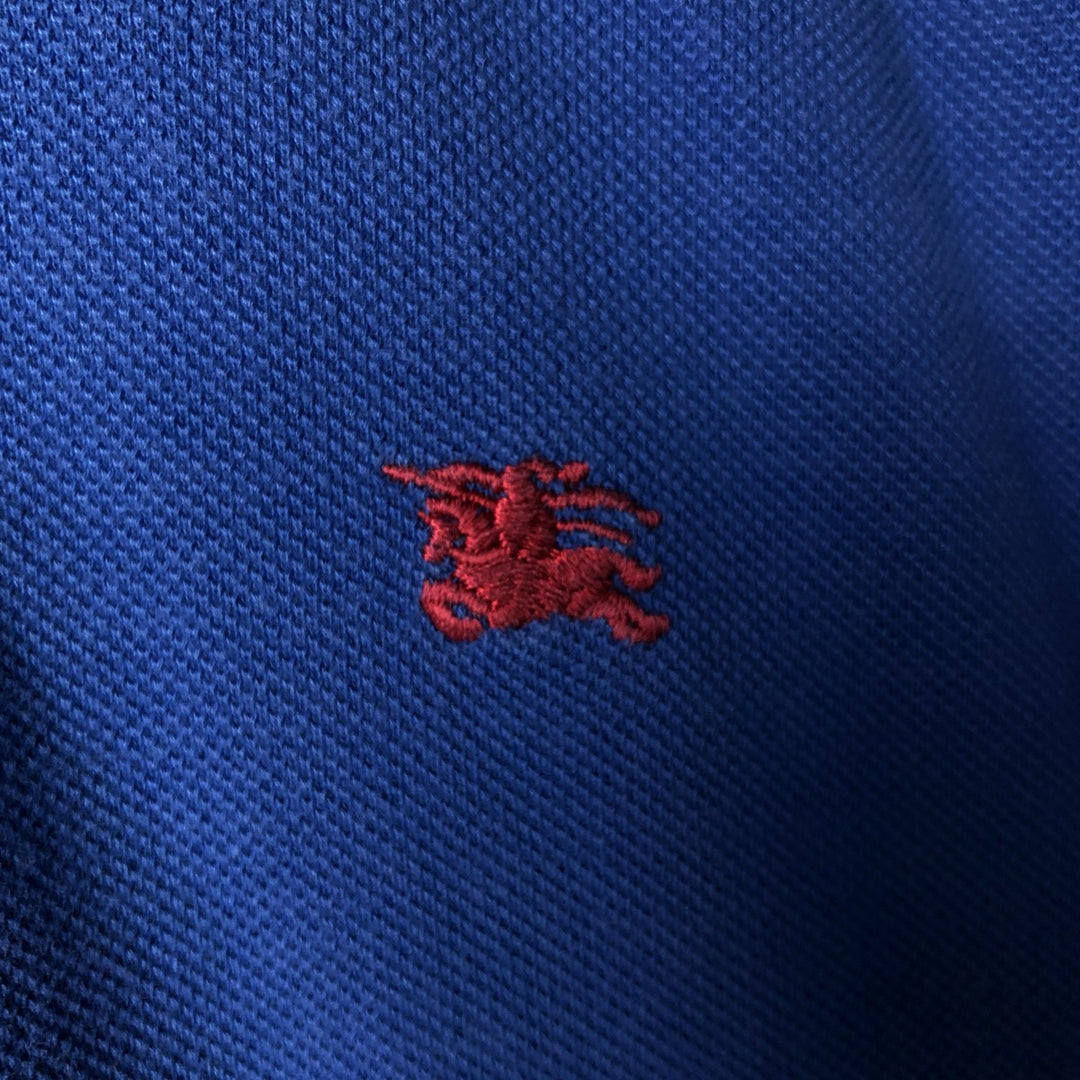 Burberry's LONDON short-sleeved polo shirt, men's size L cotton blue type Vintage Second Hand