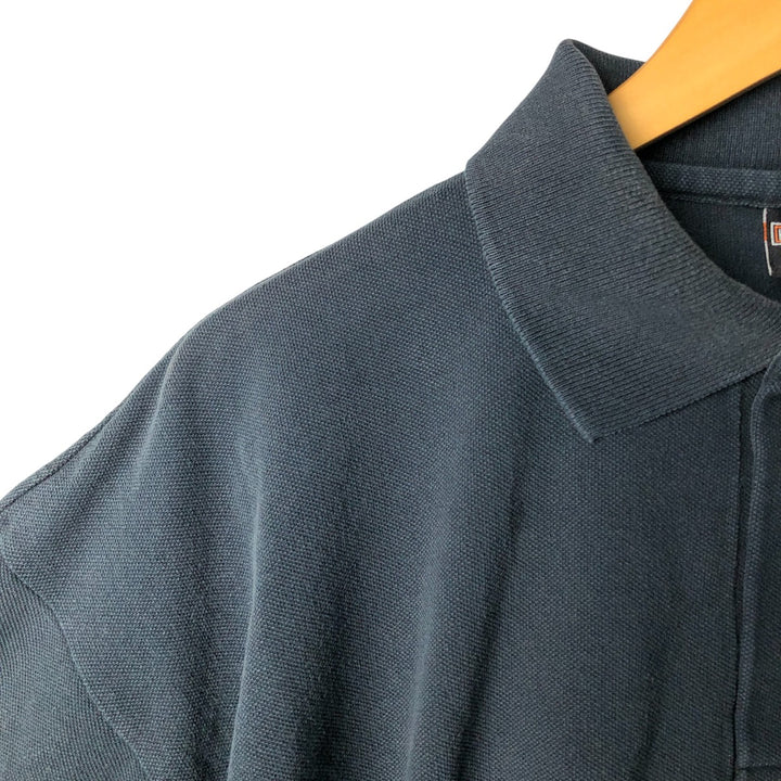 Harley-Davidson Eagle Pattern Short Sleeve Polo Shirt, Made in USA, Men's Size XL cotton black type Vintage Second Hand