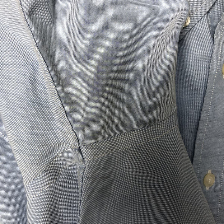 Brooks Brothers Est.1818 Long Sleeve Button-Down Shirt, Men's Size L Supima Cotton blue type Vintage Second Hand