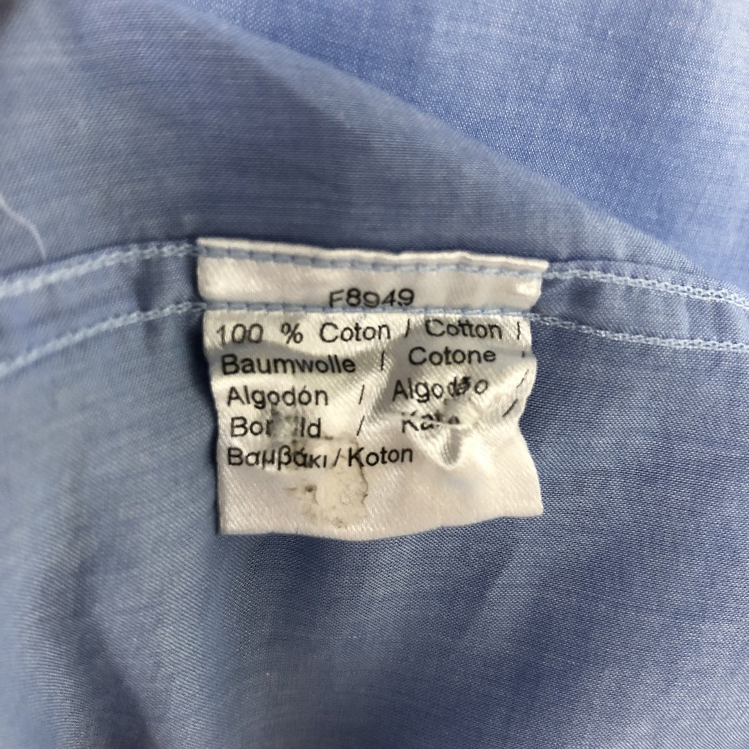 Lacoste Slim Fit Wide Collar Long Sleeve Cotton Shirt, Size 44 (Men's L) cotton blue type Vintage Second Hand