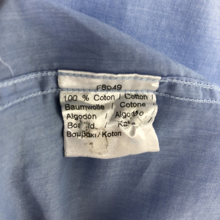 Lacoste Slim Fit Wide Collar Long Sleeve Cotton Shirt, Size 44 (Men's L) cotton blue type Vintage Second Hand