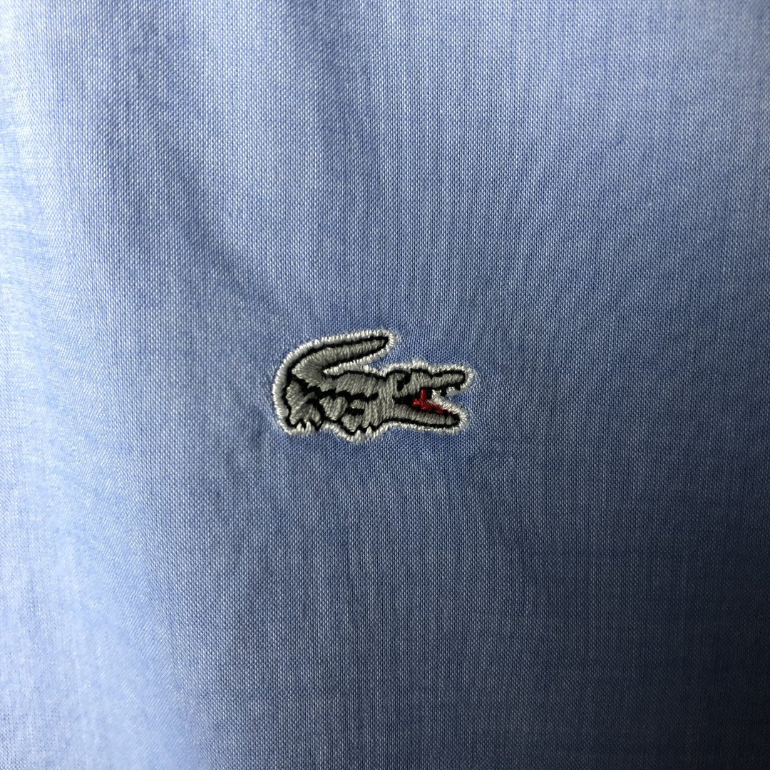 Lacoste Slim Fit Wide Collar Long Sleeve Cotton Shirt, Size 44 (Men's L) cotton blue type Vintage Second Hand