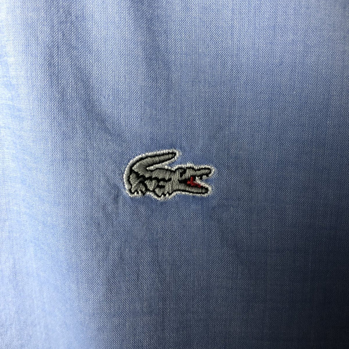 Lacoste Slim Fit Wide Collar Long Sleeve Cotton Shirt, Size 44 (Men's L) cotton blue type Vintage Second Hand