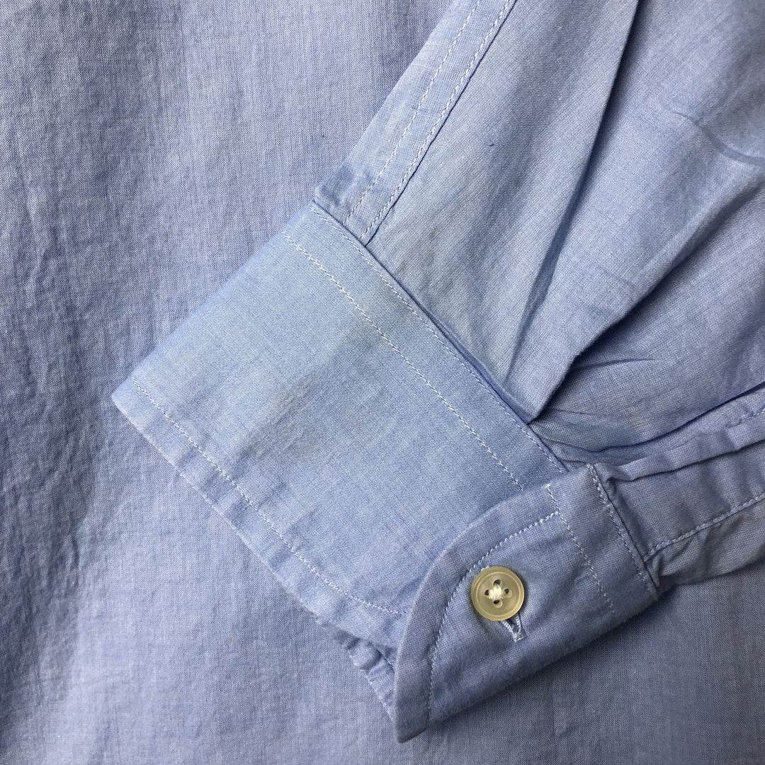 Lacoste Slim Fit Wide Collar Long Sleeve Cotton Shirt, Size 44 (Men's L) cotton blue type Vintage Second Hand