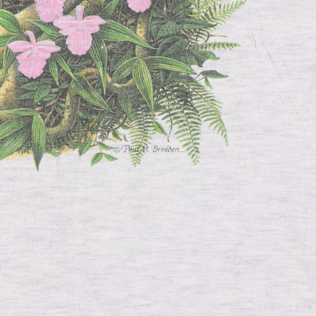 Vintage 1980'S Hanes Beefy-T Blue Tag Animal Print T-Shirt, Made in USA, Men's Size Small cotton gray type Vintage Second Hand